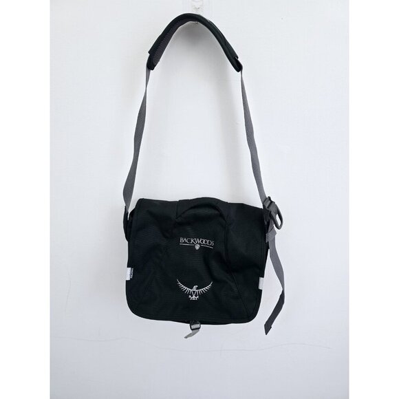 Osprey Backwoods Black Flap Buckle Travel Strap Messenger Mini Small Laptop Bag - Picture 1 of 10